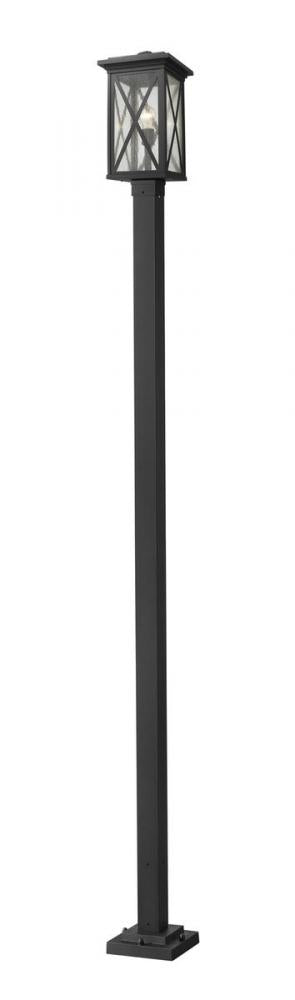 Z-Lite Brookside 1 Light Outdoor Post Mounted Fixture in Black Finish Model: 583PHBS-536P-BK