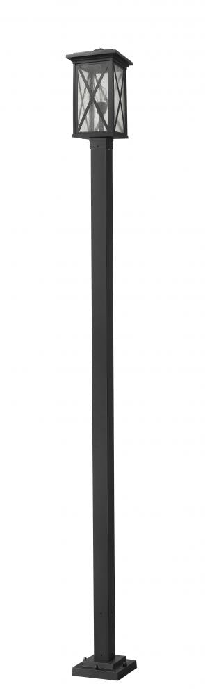 Z-Lite Brookside 1 Light Outdoor Post Mounted Fixture in Black Finish Model: 583PHBS-536P-BK