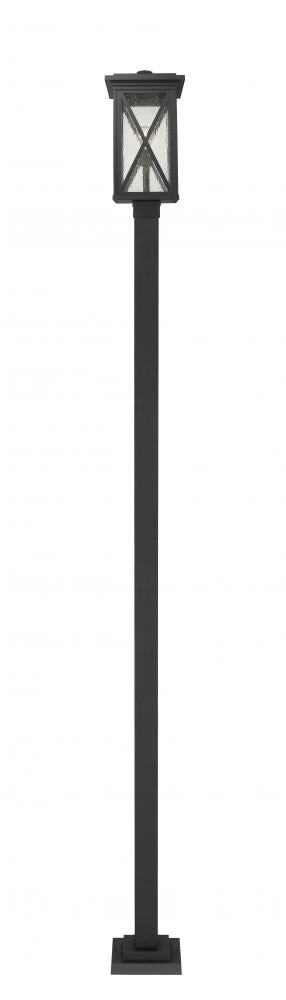 Z-Lite Brookside 1 Light Outdoor Post Mounted Fixture in Black Finish Model: 583PHBS-536P-BK