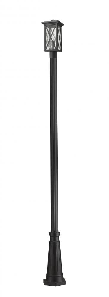 Z-Lite Brookside 1 Light Outdoor Post Mounted Fixture in Black Finish Model: 583PHMR-519P-BK