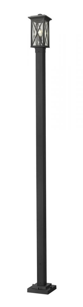 Z-Lite Brookside 1 Light Outdoor Post Mounted Fixture in Black Finish Model: 583PHMS-536P-BK