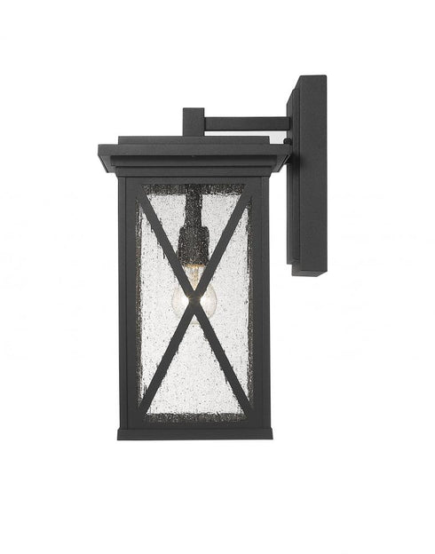 Z-Lite Brookside 1 Light Outdoor Wall Light in Black Finish Model: 583B-BK