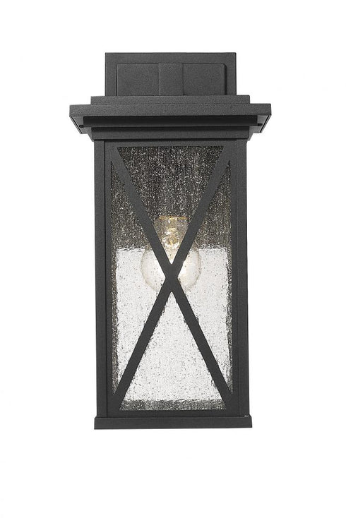 Z-Lite Brookside 1 Light Outdoor Wall Light in Black Finish Model: 583M-BK