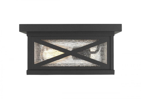 Z-Lite Brookside 2 Light Outdoor Flush Mount in Black Finish Model: 583F-BK
