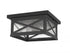 Z-Lite Brookside 2 Light Outdoor Flush Mount in Black Finish Model: 583F-BK