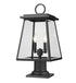 Z-Lite Broughton 2 Light Outdoor Pier Mounted Fixture in Black Finish Model: 521PHMR-533PM-BK