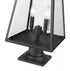 Z-Lite Broughton 2 Light Outdoor Pier Mounted Fixture in Black Finish Model: 521PHMR-533PM-BK