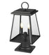 Z-Lite Broughton 2 Light Outdoor Pier Mounted Fixture in Black Finish Model: 521PHMR-533PM-BK