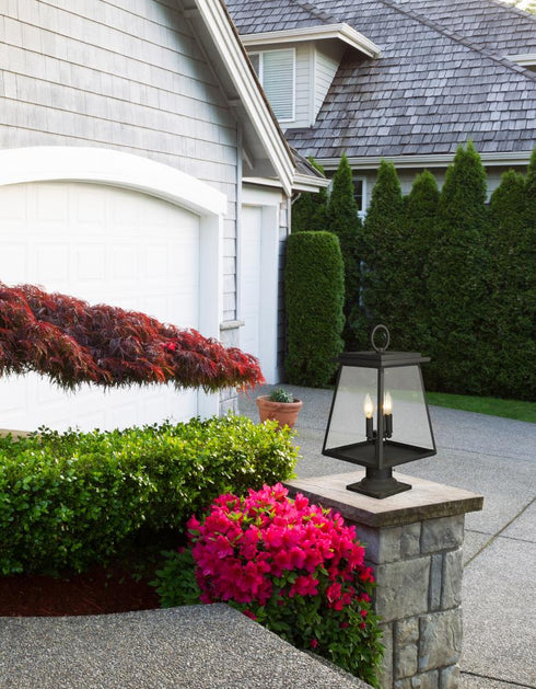 Z-Lite Broughton 2 Light Outdoor Pier Mounted Fixture in Black Finish Model: 521PHMR-533PM-BK
