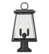 Z-Lite Broughton 2 Light Outdoor Pier Mounted Fixture in Black Finish Model: 521PHMR-533PM-BK
