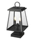 Z-Lite Broughton 2 Light Outdoor Pier Mounted Fixture in Black Finish Model: 521PHMS-SQPM-BK