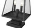 Z-Lite Broughton 2 Light Outdoor Pier Mounted Fixture in Black Finish Model: 521PHMS-SQPM-BK
