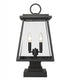 Z-Lite Broughton 2 Light Outdoor Pier Mounted Fixture in Black Finish Model: 521PHMS-SQPM-BK