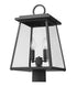 Z-Lite Broughton 2 Light Outdoor Post Mount Fixture in Black Finish Model: 521PHMR-BK