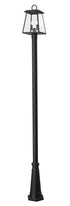 Z-Lite Broughton 2 Light Outdoor Post Mounted Fixture in Black Finish Model: 521PHMR-519P-BK