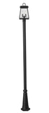 Z-Lite Broughton 2 Light Outdoor Post Mounted Fixture in Black Finish Model: 521PHMR-519P-BK