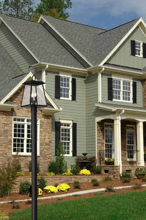 Z-Lite Broughton 2 Light Outdoor Post Mounted Fixture in Black Finish Model: 521PHMR-519P-BK