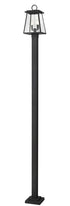 Z-Lite Broughton 2 Light Outdoor Post Mounted Fixture in Black Finish Model: 521PHMS-536P-BK