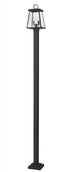 Z-Lite Broughton 2 Light Outdoor Post Mounted Fixture in Black Finish Model: 521PHMS-536P-BK