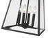 Z-Lite Broughton 4 Light Outdoor Chain Mount Ceiling Fixture in Black Finish Model: 521CHB-BK