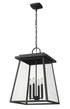 Z-Lite Broughton 4 Light Outdoor Chain Mount Ceiling Fixture in Black Finish Model: 521CHXL-BK