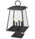 Z-Lite Broughton 4 Light Outdoor Pier Mounted Fixture in Black Finish Model: 521PHBR-533PM-BK