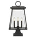 Z-Lite Broughton 4 Light Outdoor Pier Mounted Fixture in Black Finish Model: 521PHBS-SQPM-BK