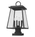 Z-Lite Broughton 4 Light Outdoor Pier Mounted Fixture in Black Finish Model: 521PHBS-SQPM-BK