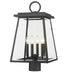 Z-Lite Broughton 4 Light Outdoor Post Mount Fixture in Black Finish Model: 521PHBR-BK