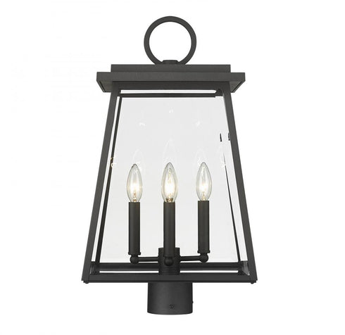 Z-Lite Broughton 4 Light Outdoor Post Mount Fixture in Black Finish Model: 521PHBR-BK