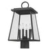 Z-Lite Broughton 4 Light Outdoor Post Mount Fixture in Black Finish Model: 521PHBR-BK
