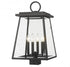 Z-Lite Broughton 4 Light Outdoor Post Mount Fixture in Black Finish Model: 521PHBS-BK