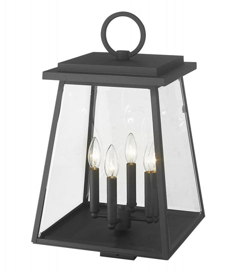 Z-Lite Broughton 4 Light Outdoor Post Mount Fixture in Black Finish Model: 521PHBS-BK