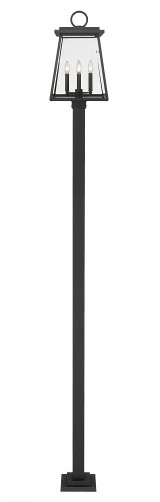 Z-Lite Broughton 4 Light Outdoor Post Mounted Fixture in Black Finish Model: 521PHBS-536P-BK