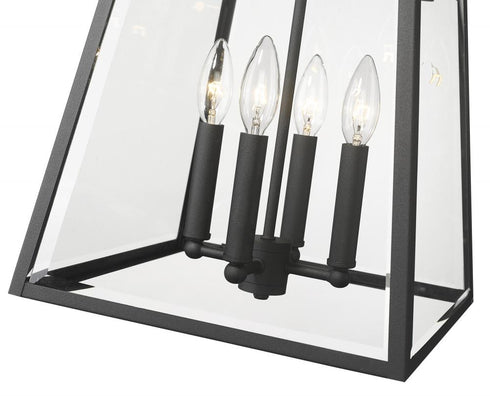 Z-Lite Broughton 4 Light Outdoor Wall Light in Black Finish Model: 521B-BK