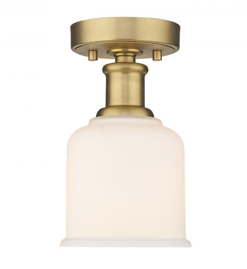 Z-Lite Bryant 1 Light Flush Mount in Heritage Brass Finish Model: 733F1-HBR