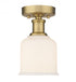 Z-Lite Bryant 1 Light Flush Mount in Heritage Brass Finish Model: 733F1-HBR