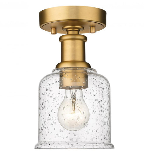 Z-Lite Bryant 1 Light Flush Mount in Heritage Brass Finish Model: 733F1-HBR