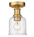 Z-Lite Bryant 1 Light Flush Mount in Heritage Brass Finish Model: 733F1-HBR