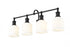 Z-Lite Bryant 4 Light Vanity in Matte Black Finish Model: 733-4V-MB