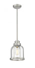 Z-Lite Burren 1 Light Pendant in Brushed Nickel Finish Model: 337MP-BN