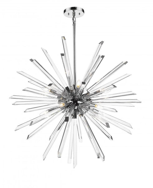 Z-Lite Burst 10 Light Chandelier in Chrome Finish Model: 4003-10CH