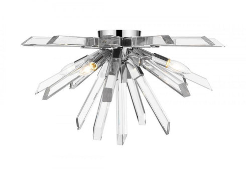 Z-Lite Burst 4 Light Flush Mount in Chrome Finish Model: 4003-F-CH