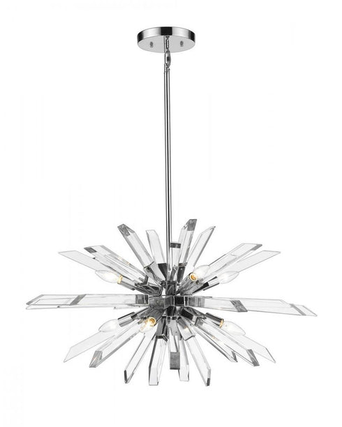 Z-Lite Burst 8 Light Chandelier in Chrome Finish Model: 4003-8L-CH