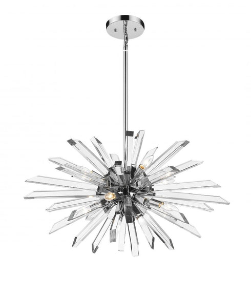 Z-Lite Burst 8 Light Chandelier in Chrome Finish Model: 4003-8L-CH