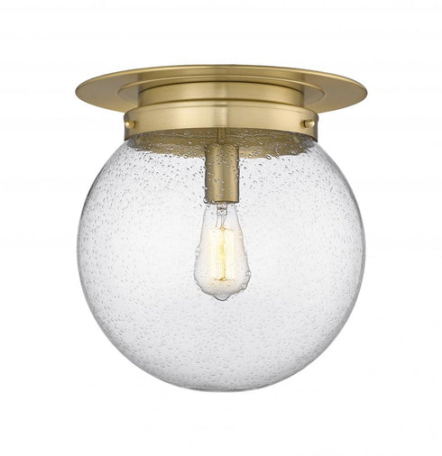 Z-Lite Calhoun 1 Light Flush Mount in Heritage Brass Finish Model: 7505F13-HBR