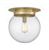 Z-Lite Calhoun 1 Light Flush Mount in Heritage Brass Finish Model: 7505F13-HBR