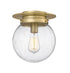 Z-Lite Calhoun 1 Light Flush Mount in Heritage Brass Finish Model: 7505F9-HBR