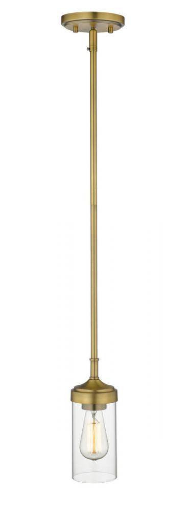 Z-Lite Calliope 1 Light Pendant in Foundry Brass Finish Model: 617MP-FB