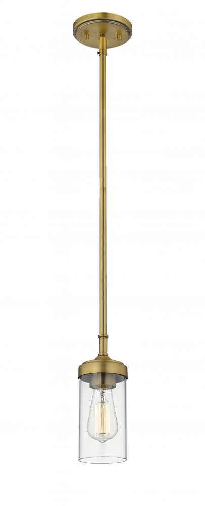 Z-Lite Calliope 1 Light Pendant in Foundry Brass Finish Model: 617MP-FB